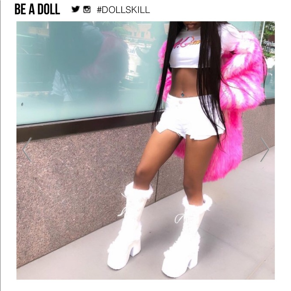 The Vigilance Platform GoGo Fur Boot by Demonia